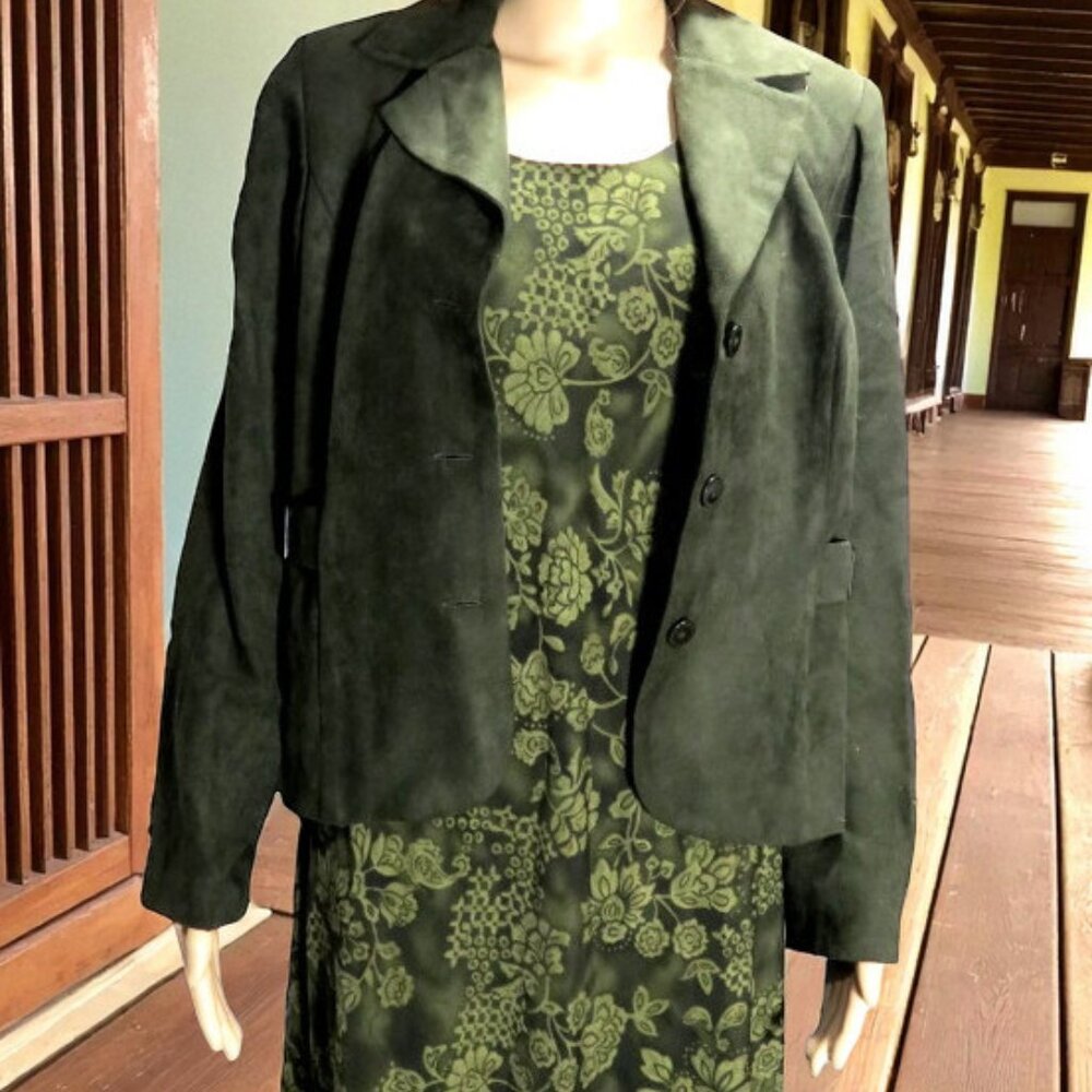 Olive Green Dress & Jacket Set